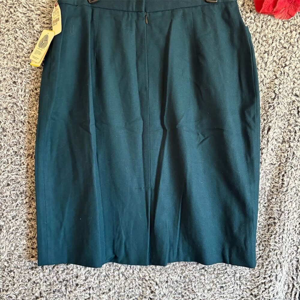 Evan-Picone Women's Green Wool 90s Skirt Plus Size 16 Knee Length Formal